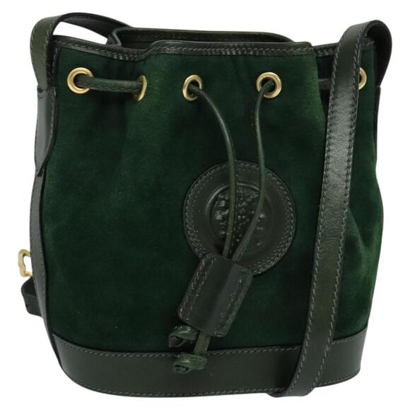 FENDI Shoulder Bag Suede Green - Picture 1 of 12